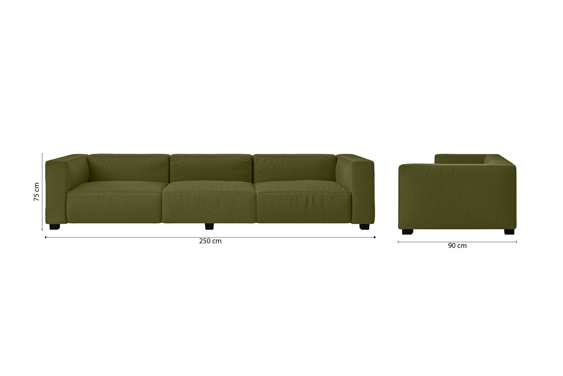 Taranto 4 Seater Sofa Olive Linen Fabric