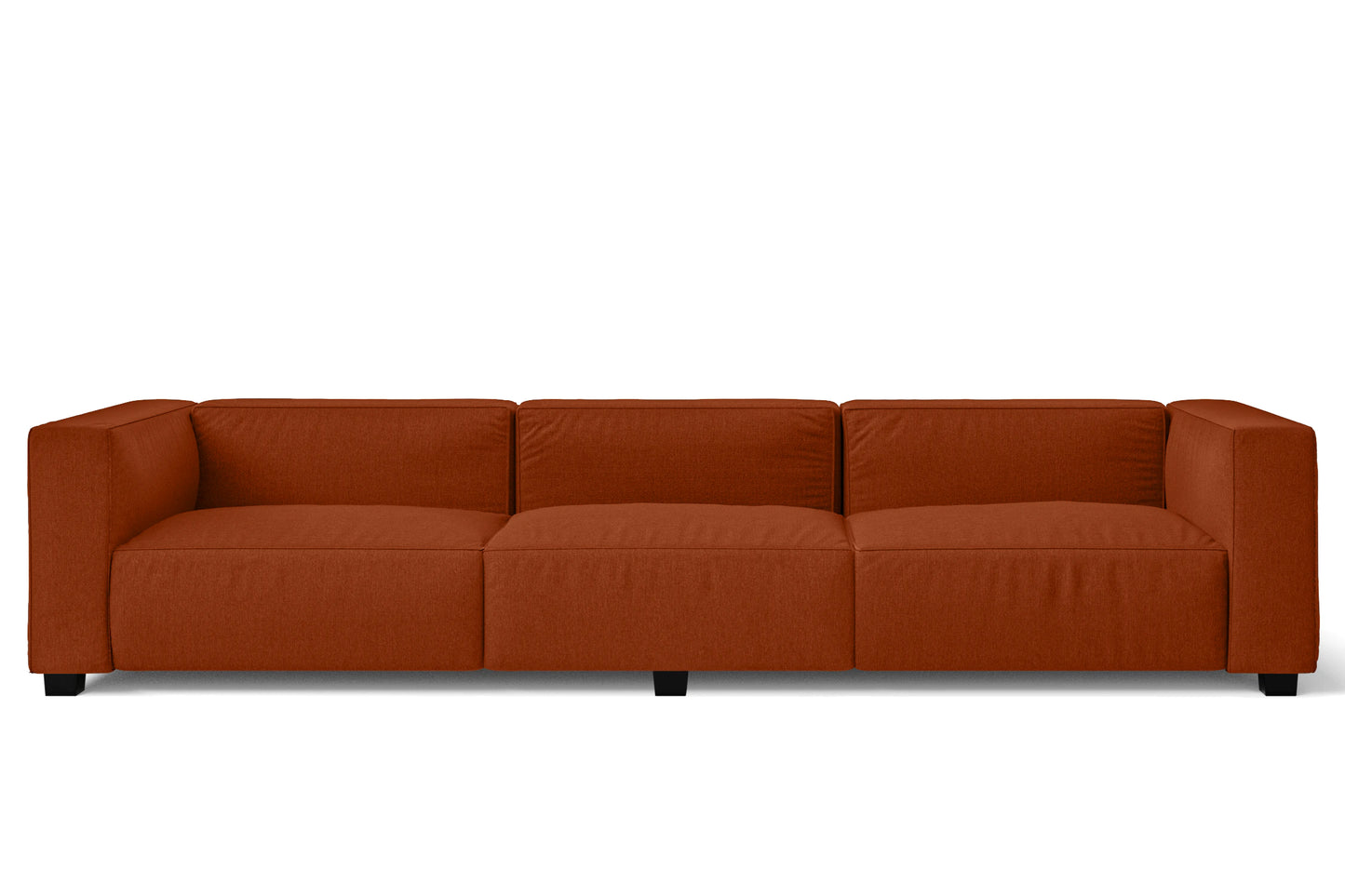 Taranto 4 Seater Sofa Orange Linen Fabric