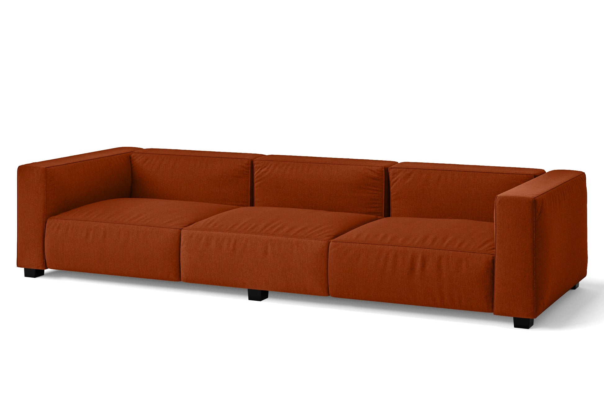 Taranto 4 Seater Sofa Orange Linen Fabric