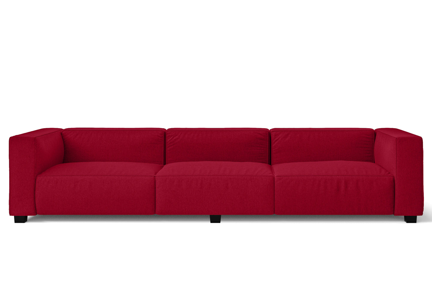 Taranto 4 Seater Sofa Red Linen Fabric