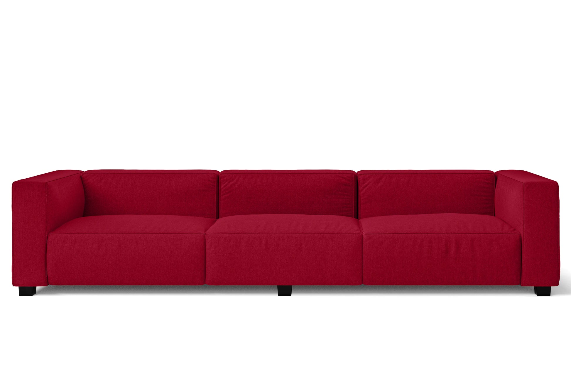 Taranto 4 Seater Sofa Red Linen Fabric