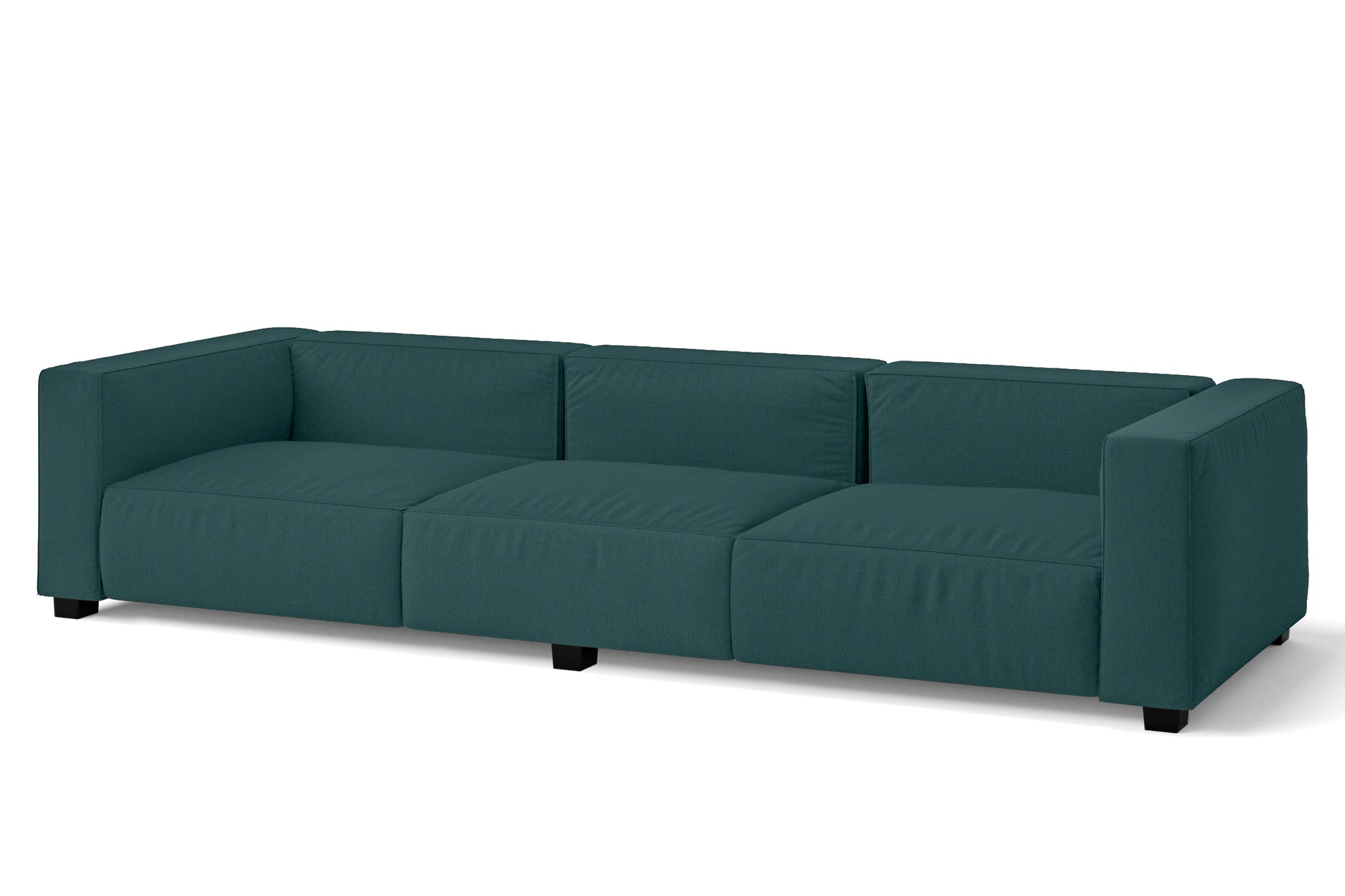 Taranto 4 Seater Sofa Teal Linen Fabric