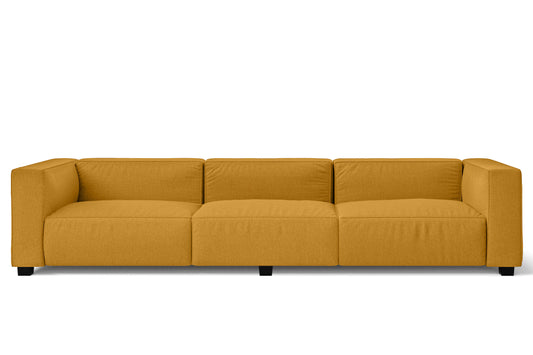 Taranto 4 Seater Sofa Yellow Linen Fabric