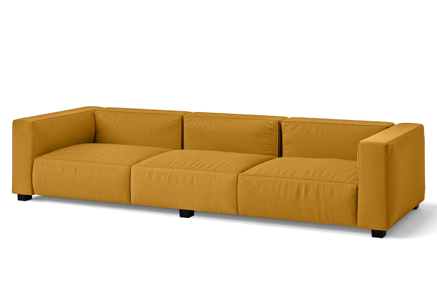 Taranto 4 Seater Sofa Yellow Linen Fabric