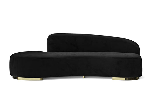 Teramo 3 Seater Sofa Black Velvet