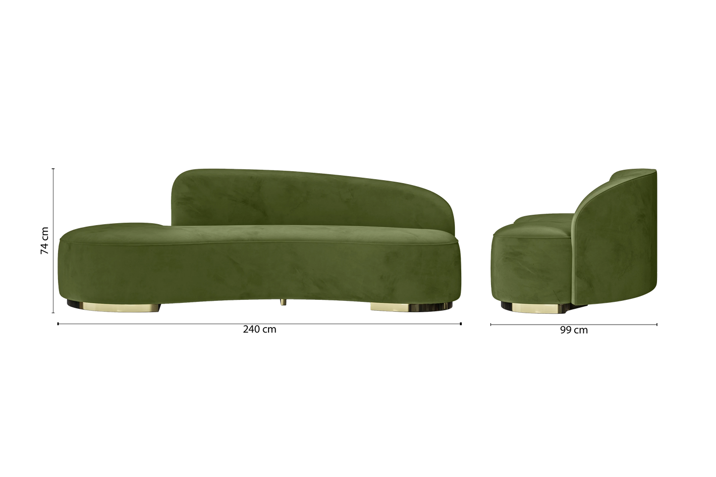 Teramo 3 Seater Sofa Lime Velvet