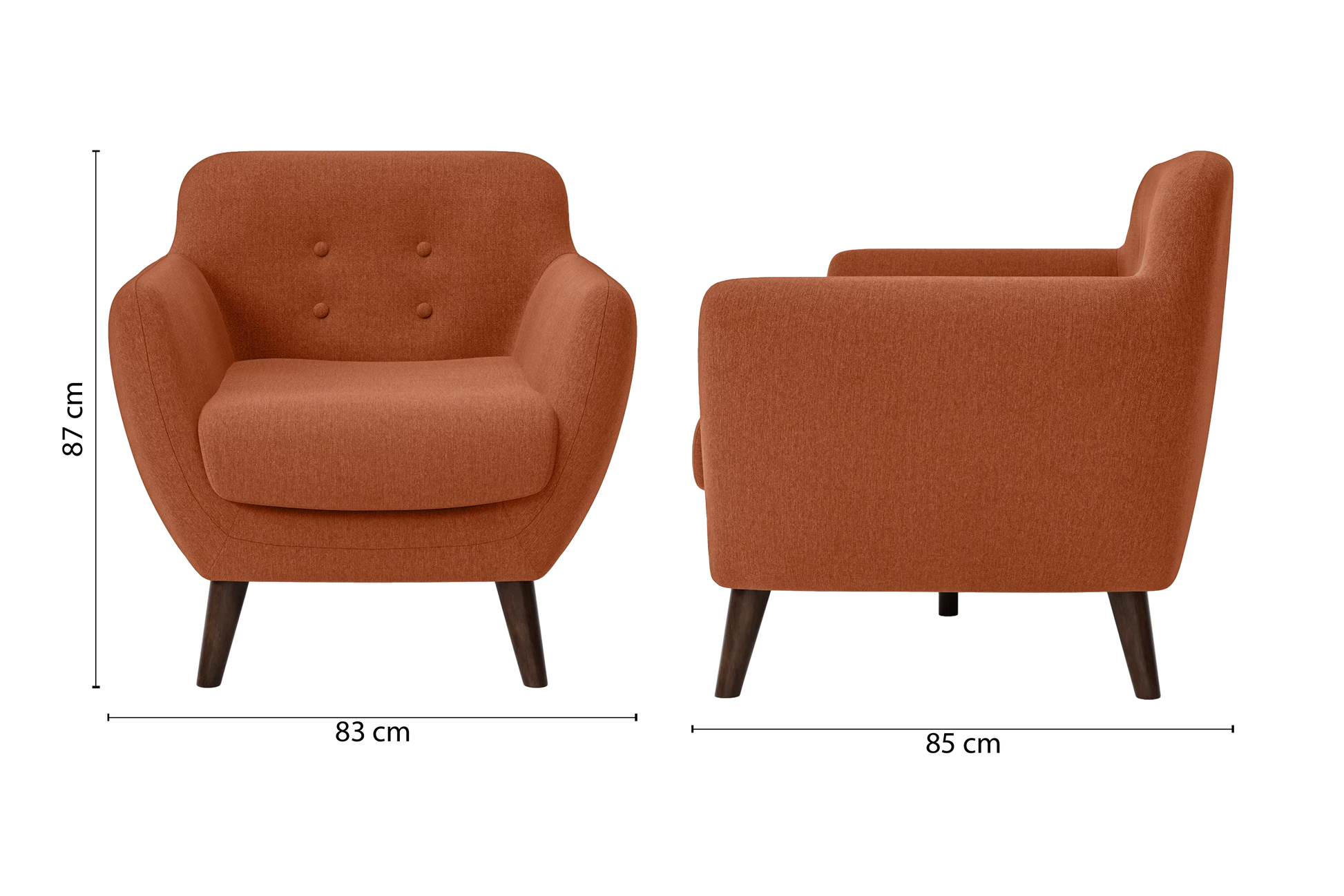 Terni Armchair Orange Linen Fabric