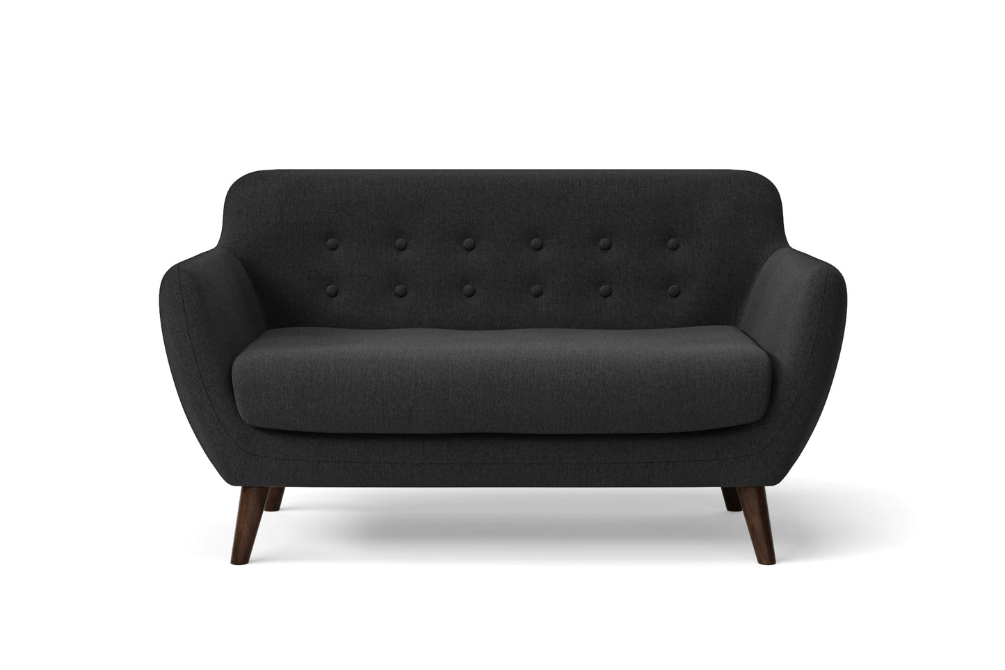 Terni 2 Seater Sofa Black Linen Fabric