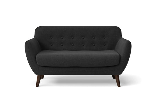 Terni 2 Seater Sofa Black Linen Fabric