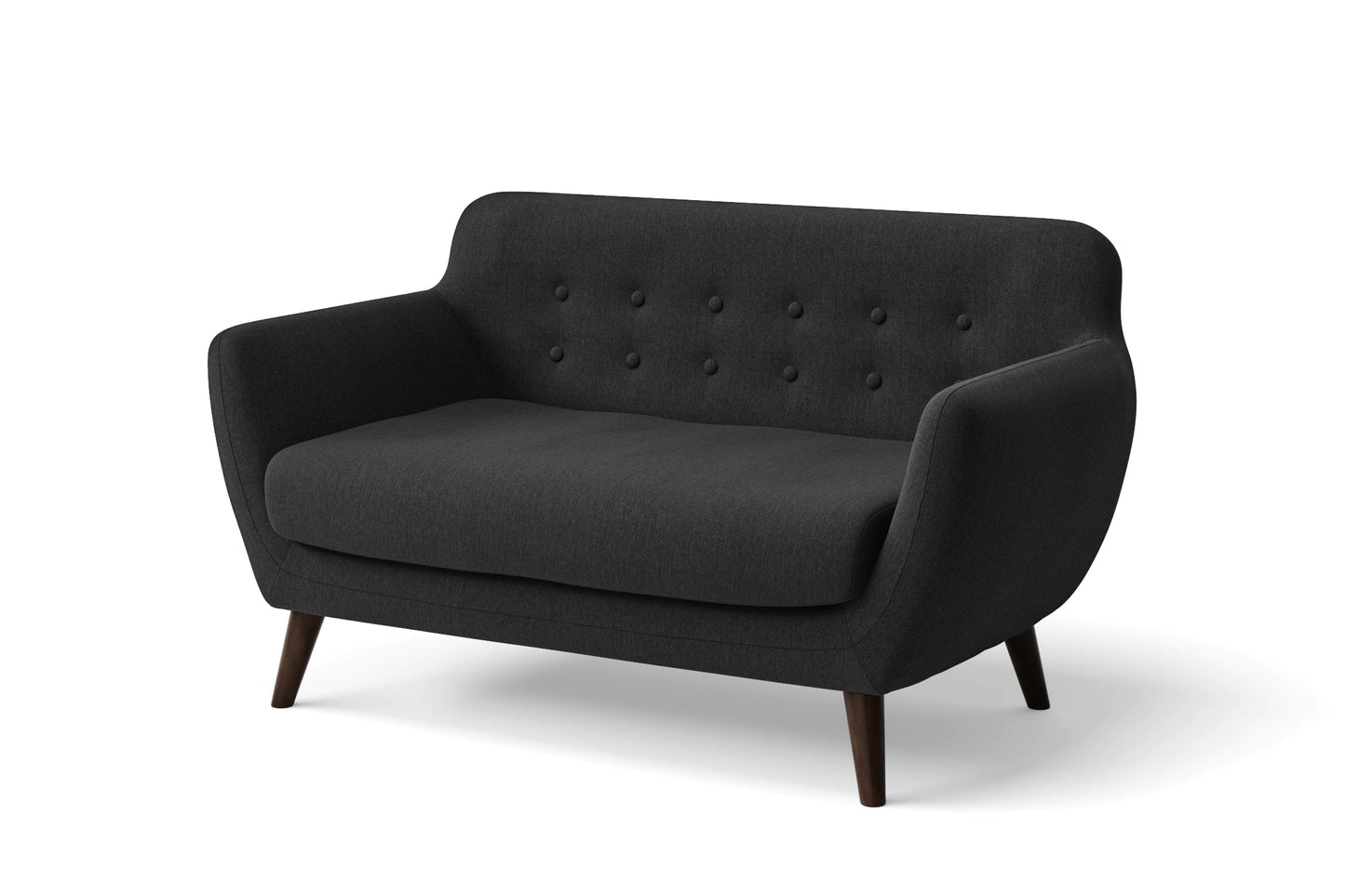 Terni 2 Seater Sofa Black Linen Fabric