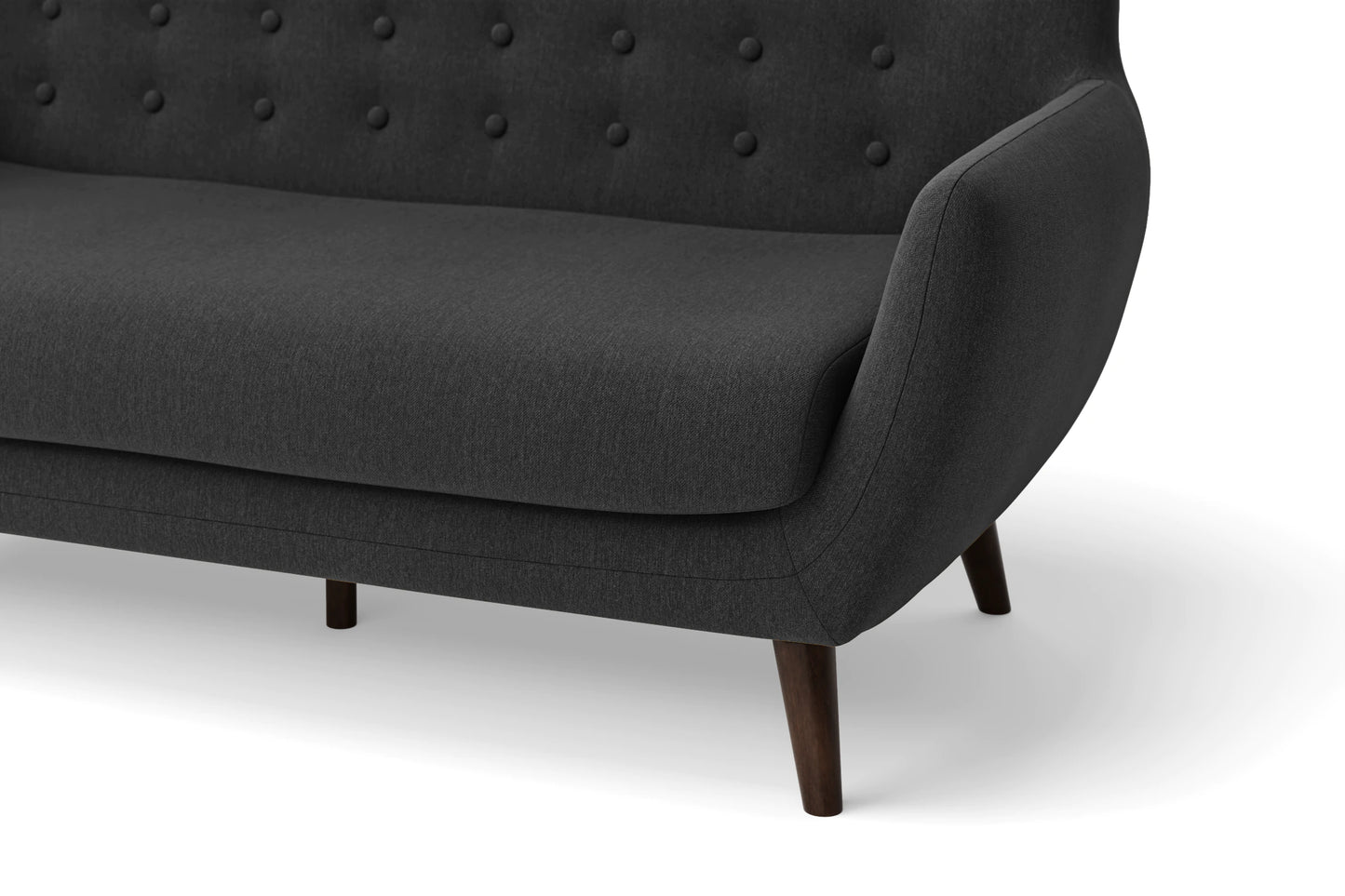 Terni 2 Seater Sofa Black Linen Fabric