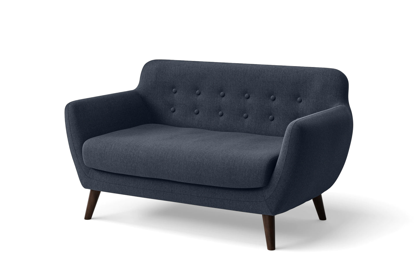 Terni 2 Seater Sofa Dark Blue Linen Fabric