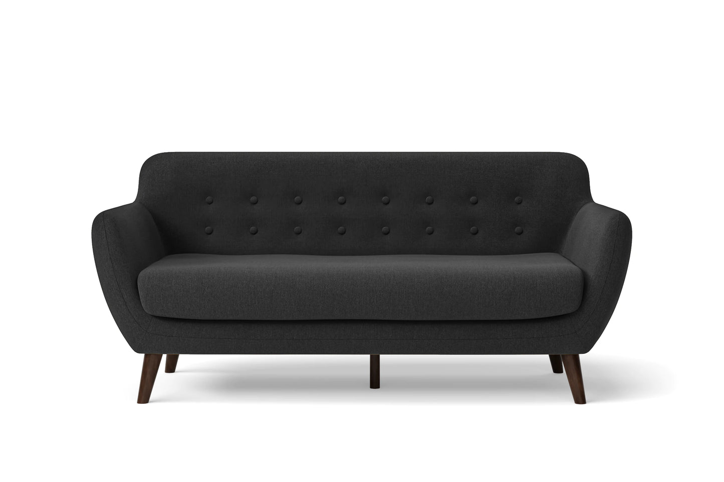 Terni 3 Seater Sofa Black Linen Fabric