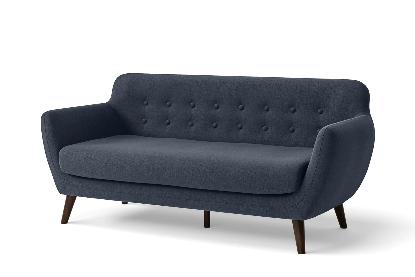 Terni 3 Seater Sofa Dark Blue Linen Fabric