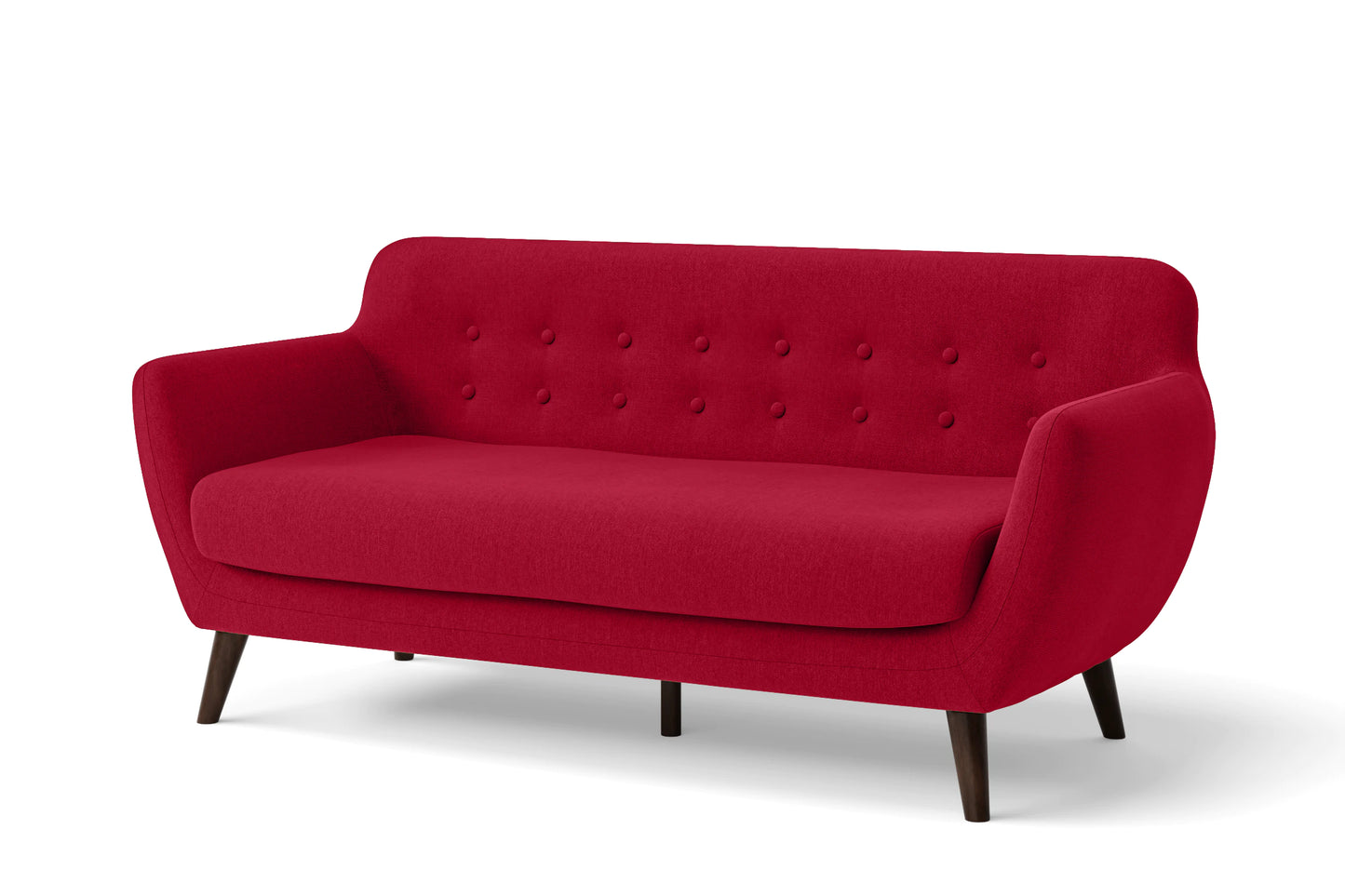 Terni 3 Seater Sofa Red Linen Fabric