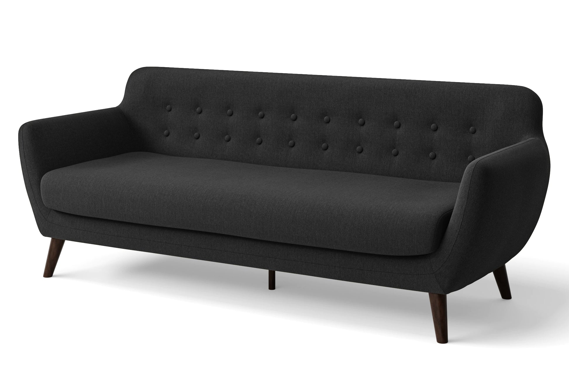 Terni 4 Seater Sofa Black Linen Fabric