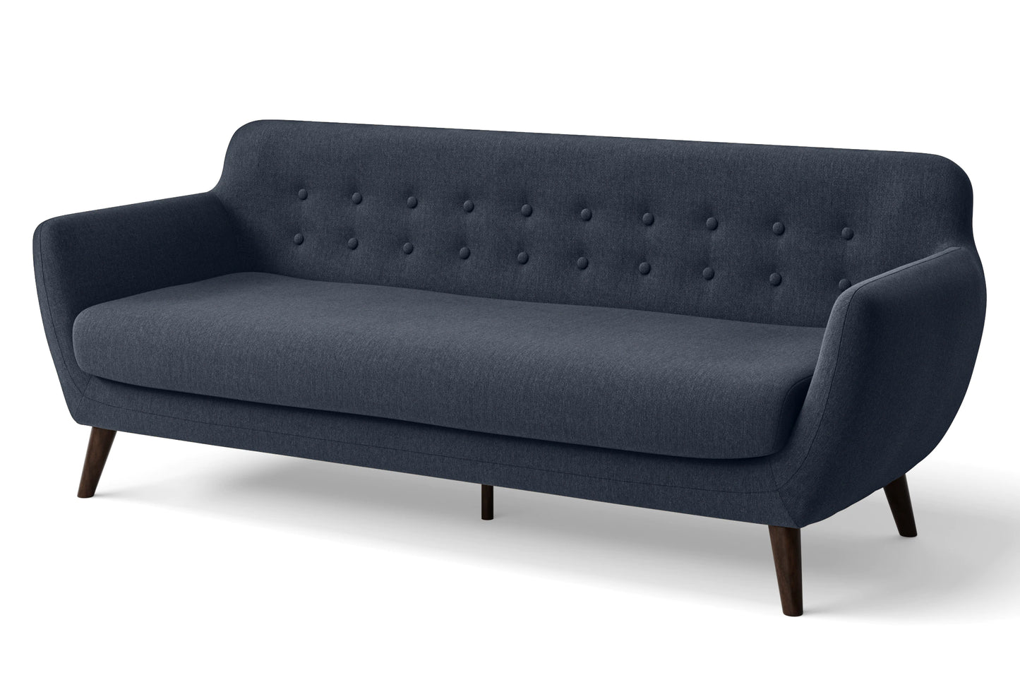 Terni 4 Seater Sofa Dark Blue Linen Fabric