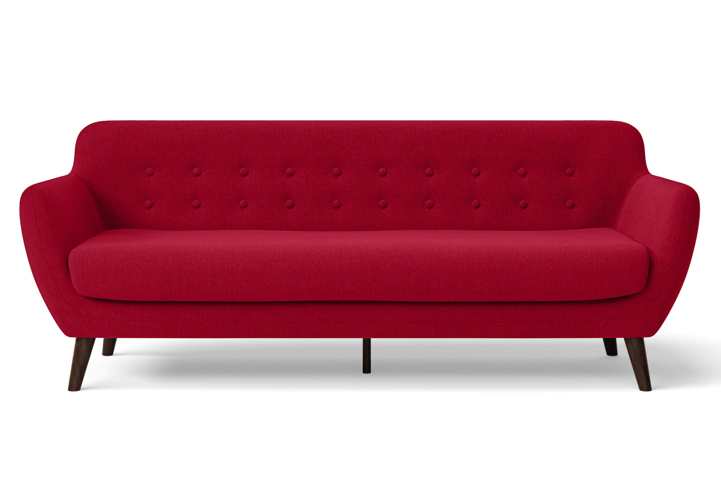 Terni 4 Seater Sofa Red Linen Fabric