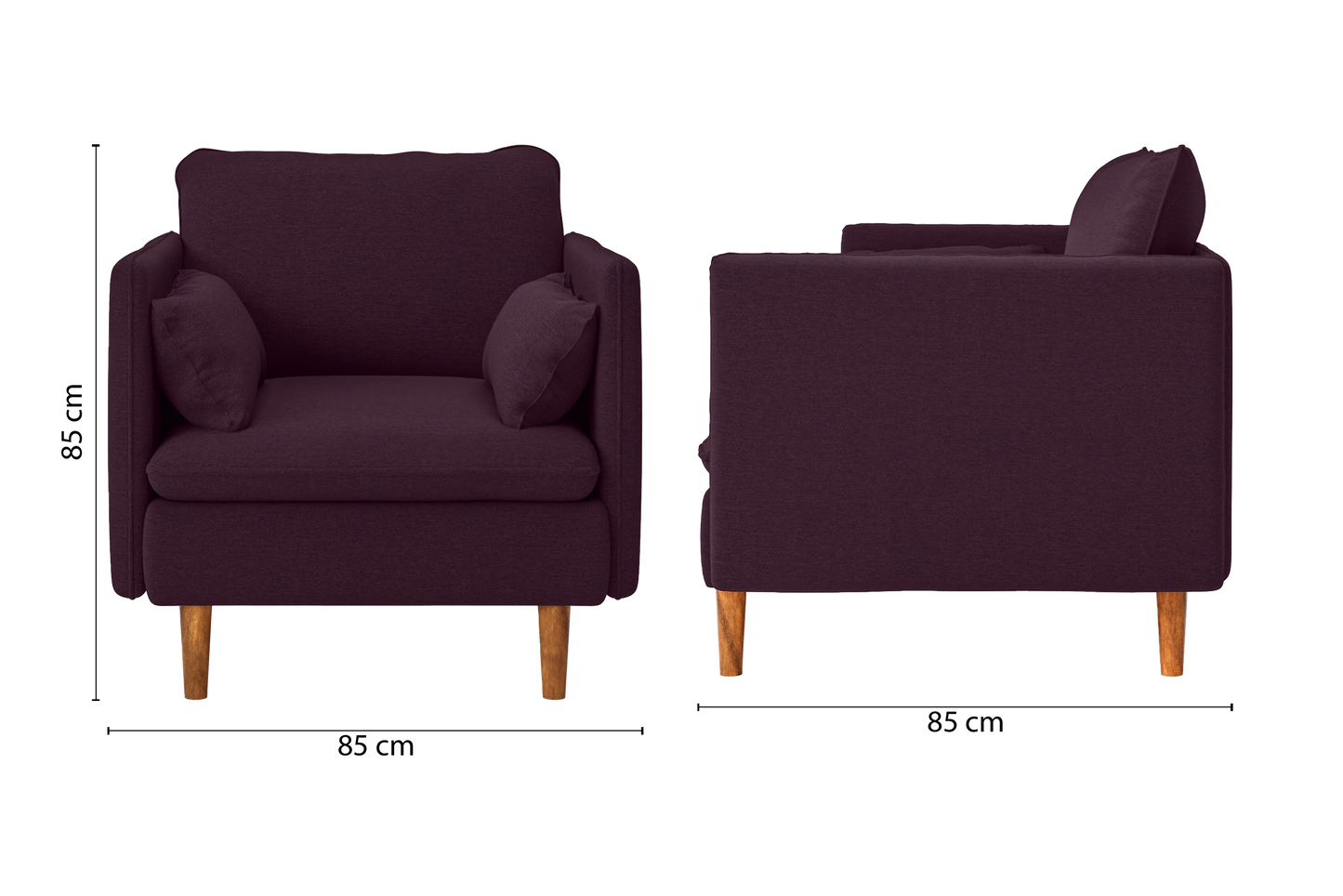 Tirreni Armchair Purple Linen Fabric