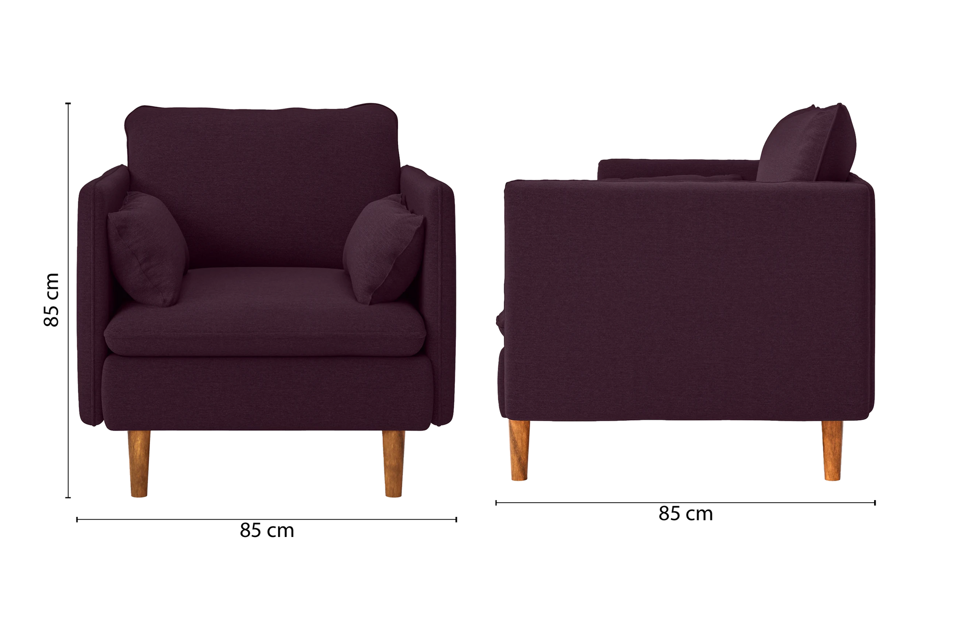 Tirreni Armchair Purple Linen Fabric