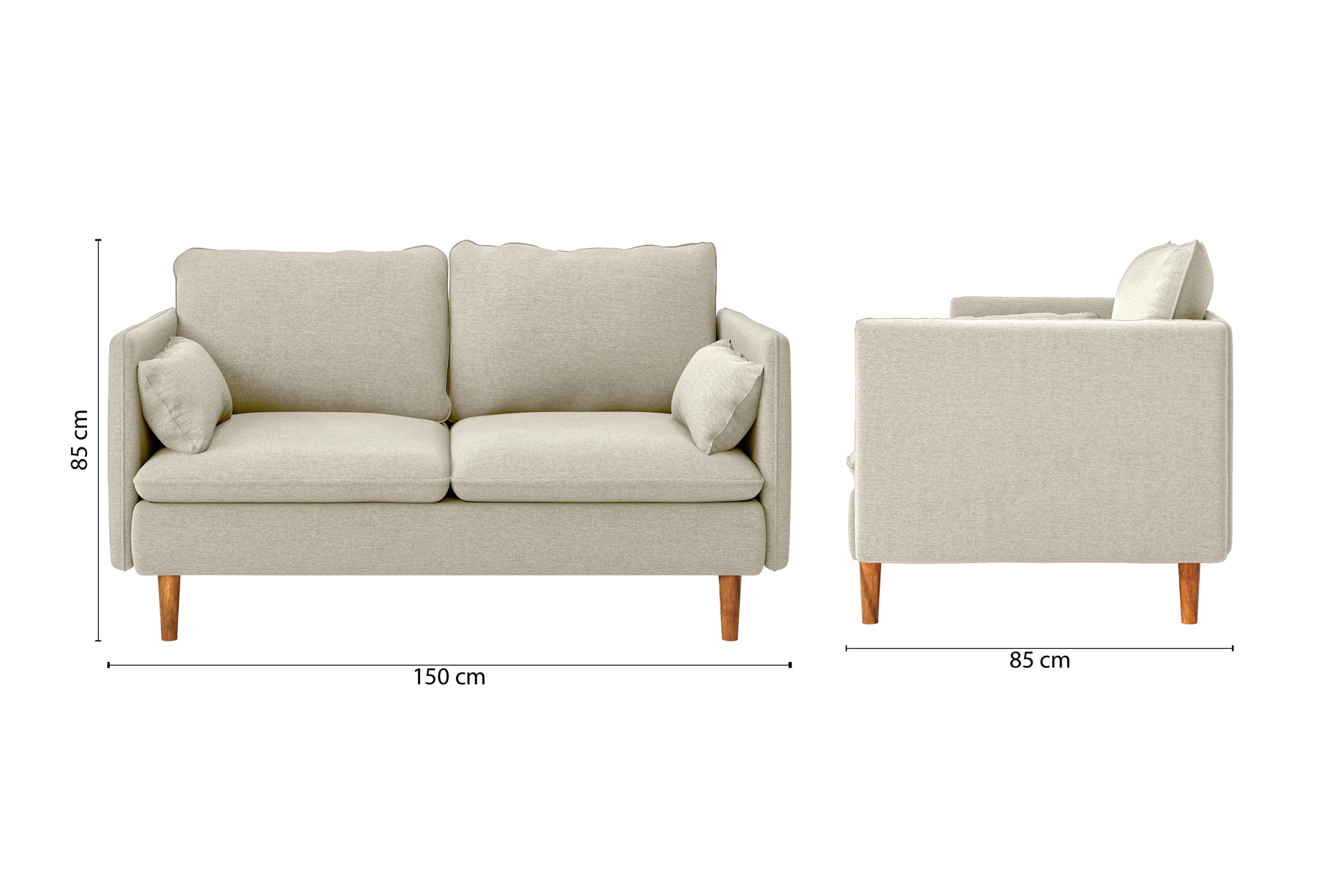 Tirreni 2 Seater Sofa Cream Linen Fabric