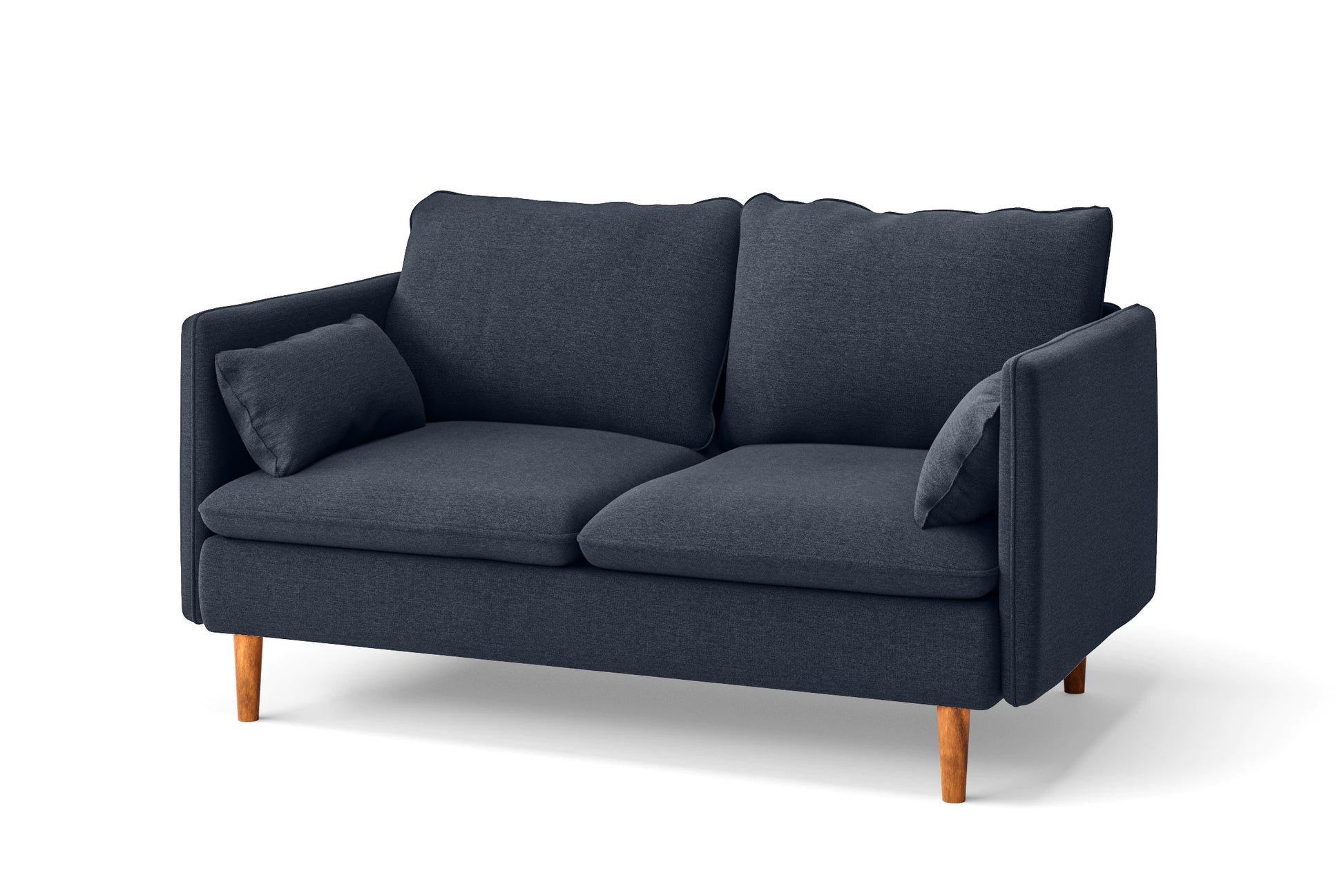 Tirreni 2 Seater Sofa Dark Blue Linen Fabric