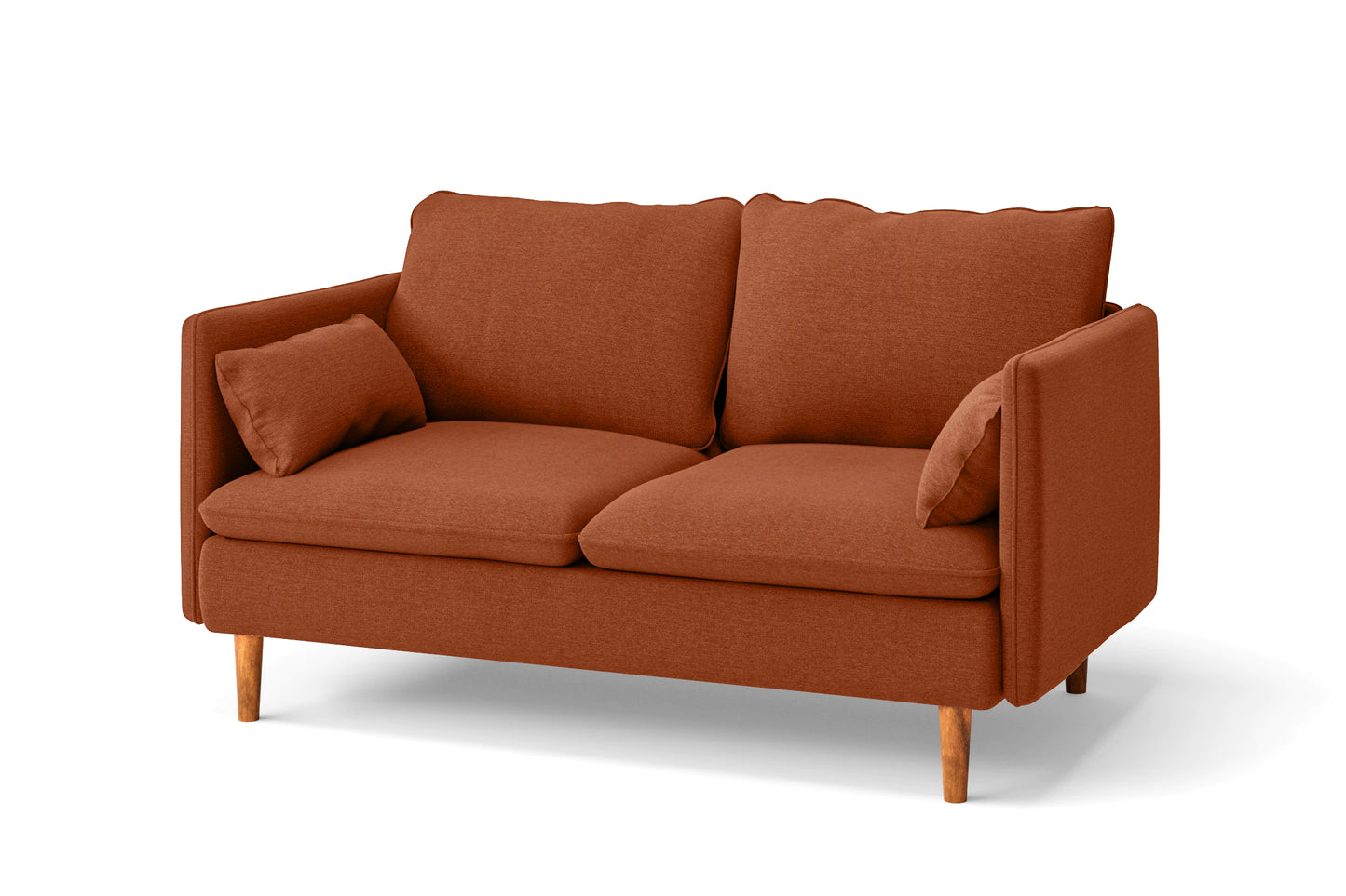 Tirreni 2 Seater Sofa Orange Linen Fabric