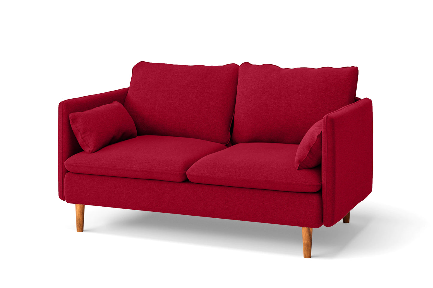 Tirreni 2 Seater Sofa Red Linen Fabric