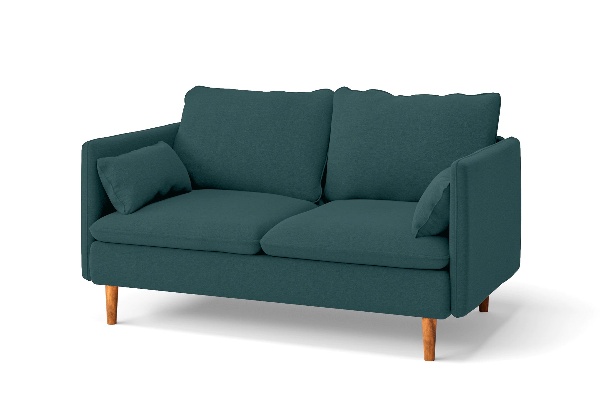 Tirreni 2 Seater Sofa Teal Linen Fabric