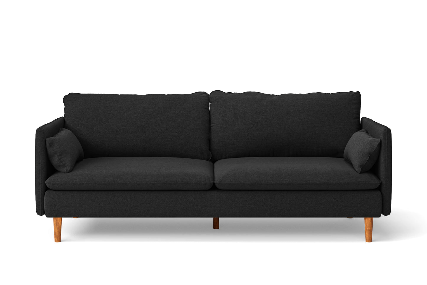 Tirreni 3 Seater Sofa Black Linen Fabric