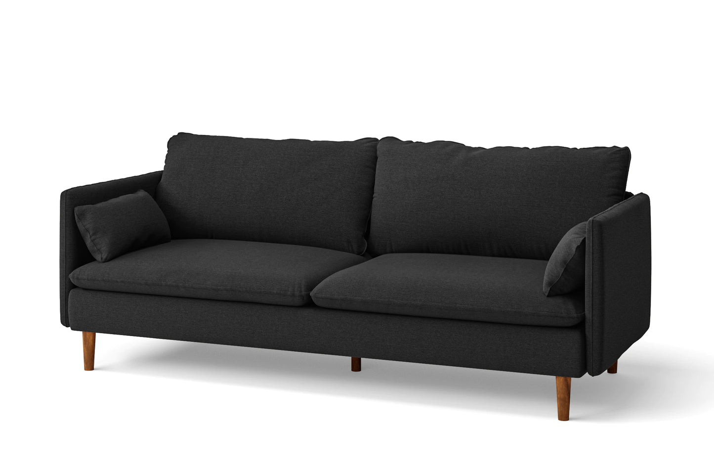 Tirreni 3 Seater Sofa Black Linen Fabric