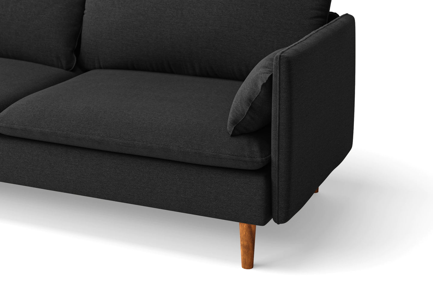 Tirreni 3 Seater Sofa Black Linen Fabric