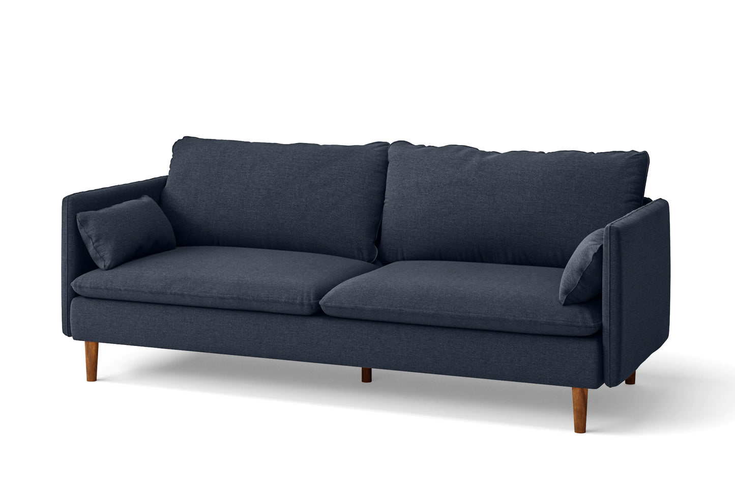 Tirreni 3 Seater Sofa Dark Blue Linen Fabric