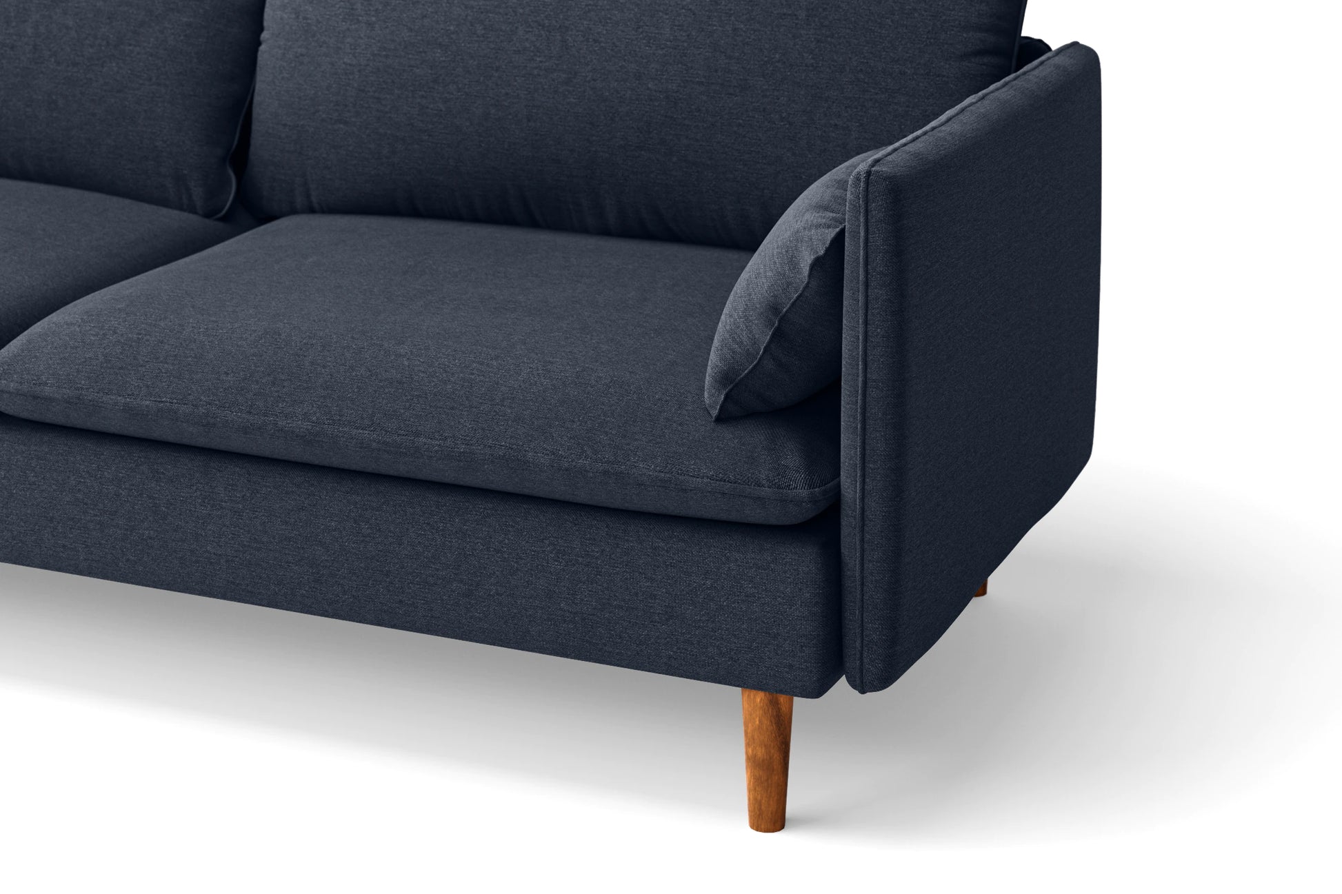 Tirreni 3 Seater Sofa Dark Blue Linen Fabric