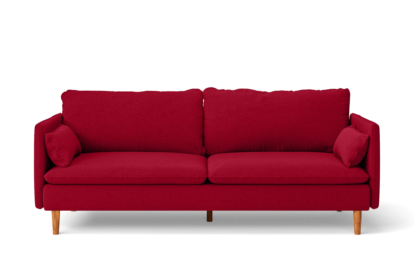 Tirreni 3 Seater Sofa Red Linen Fabric