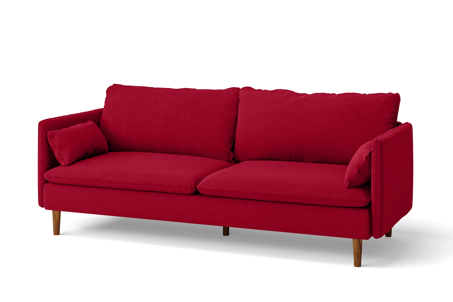 Tirreni 3 Seater Sofa Red Linen Fabric