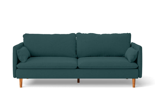 Tirreni 3 Seater Sofa Teal Linen Fabric