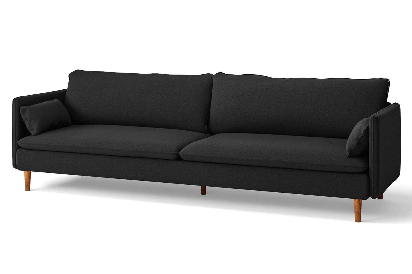 Tirreni 4 Seater Sofa Black Linen Fabric