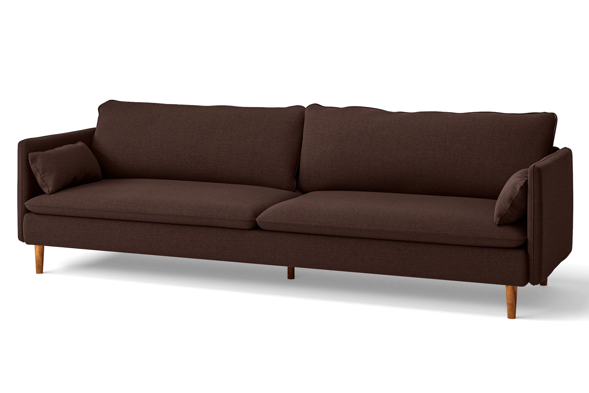 Tirreni 4 Seater Sofa Coffee Brown Linen Fabric