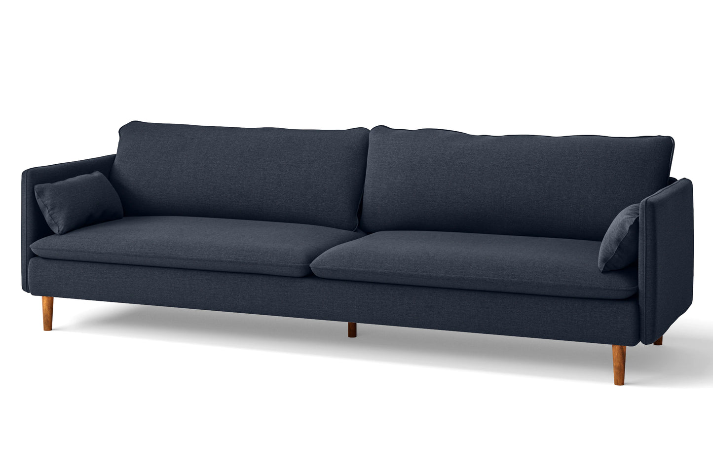 Tirreni 4 Seater Sofa Dark Blue Linen Fabric