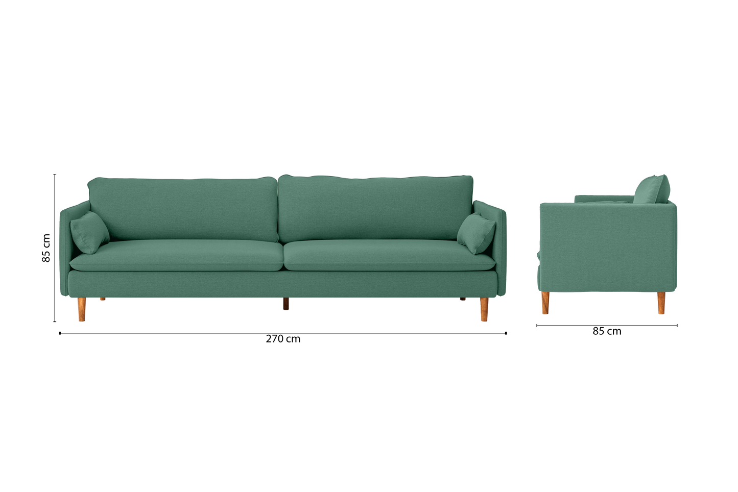 Tirreni 4 Seater Sofa Mint Green Linen Fabric