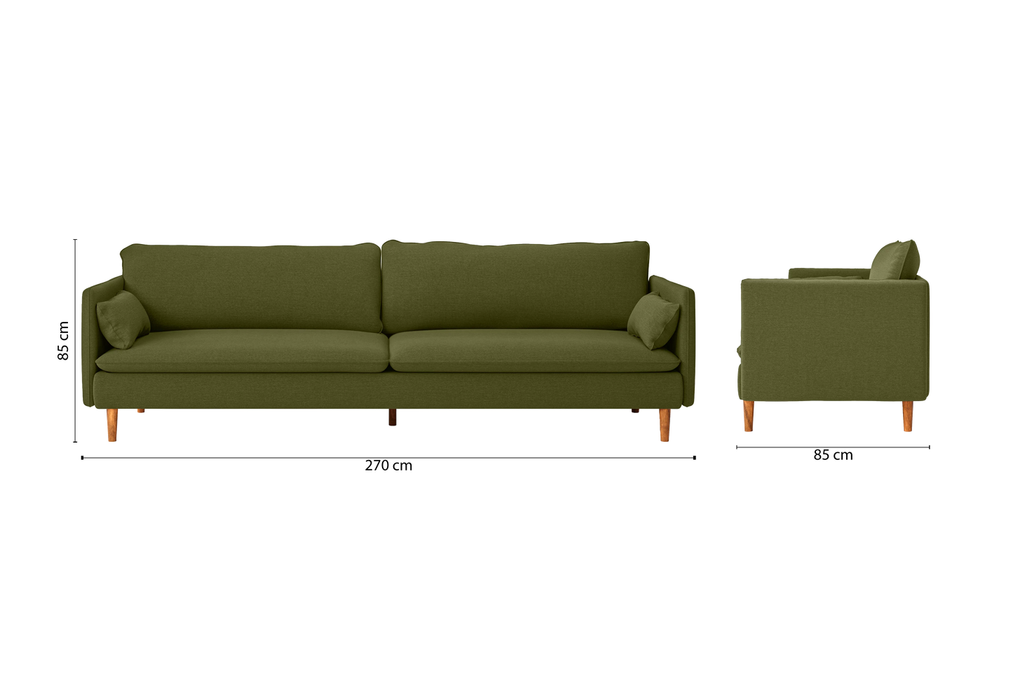 Tirreni 4 Seater Sofa Olive Linen Fabric