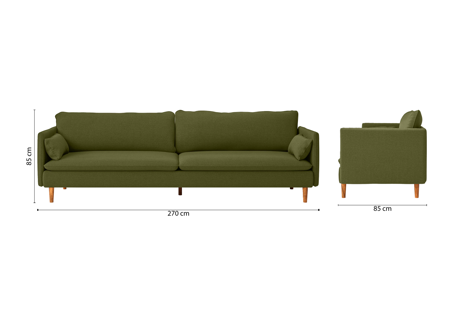 Tirreni 4 Seater Sofa Olive Linen Fabric