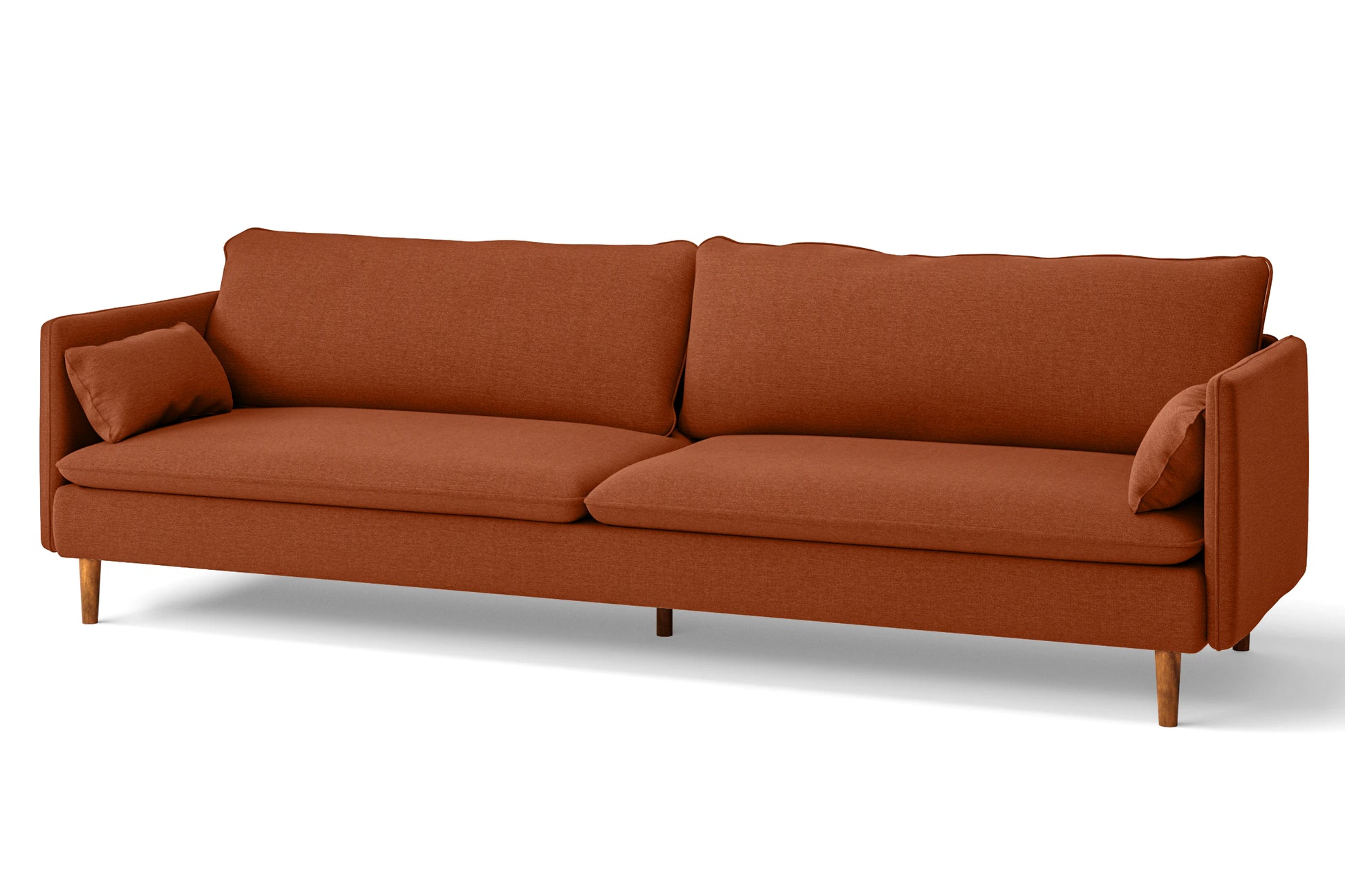 Tirreni 4 Seater Sofa Orange Linen Fabric