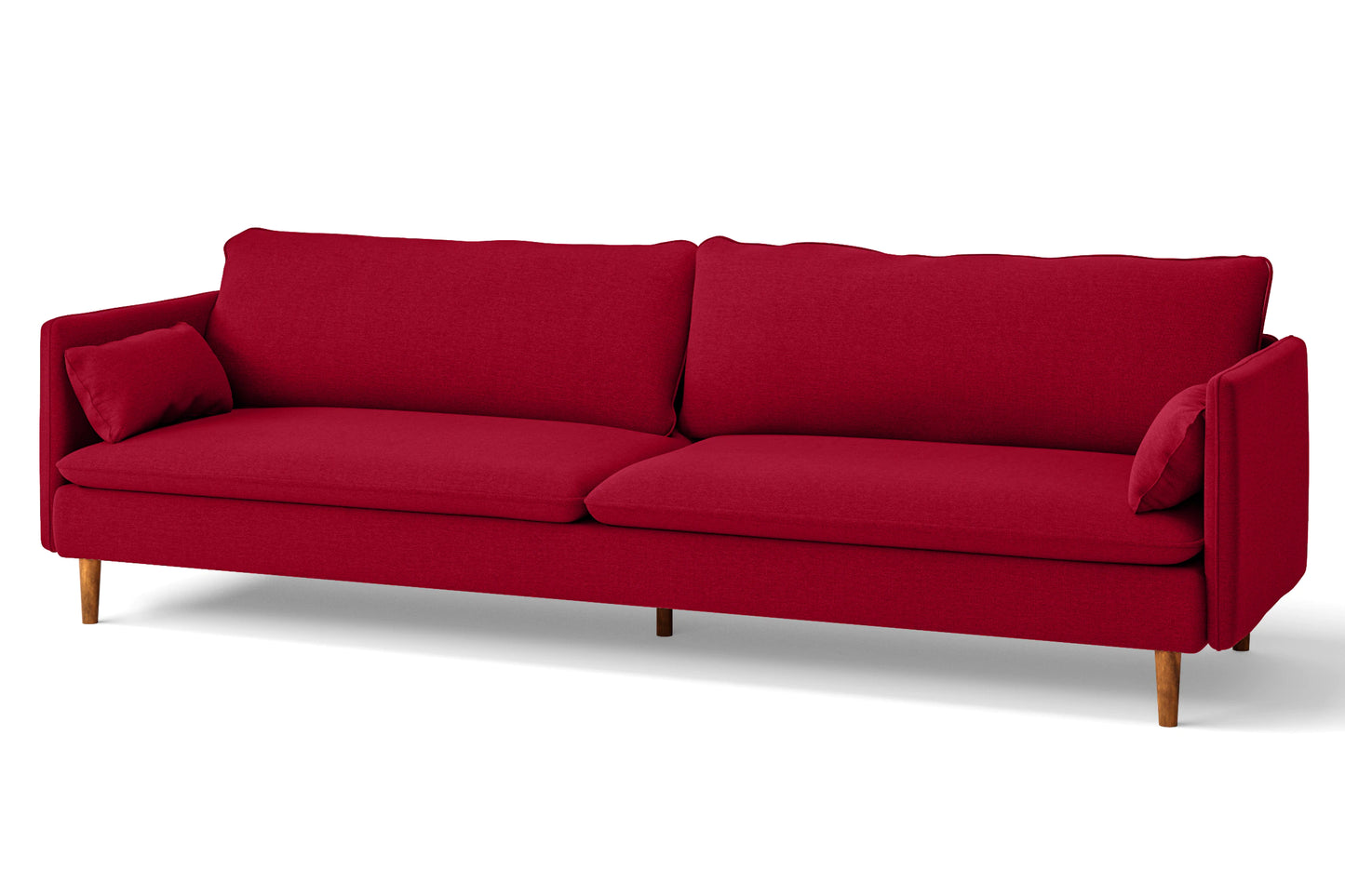 Tirreni 4 Seater Sofa Red Linen Fabric