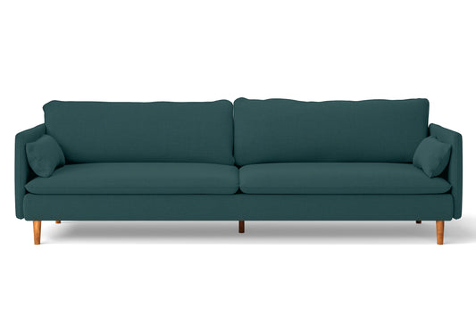 Tirreni 4 Seater Sofa Teal Linen Fabric