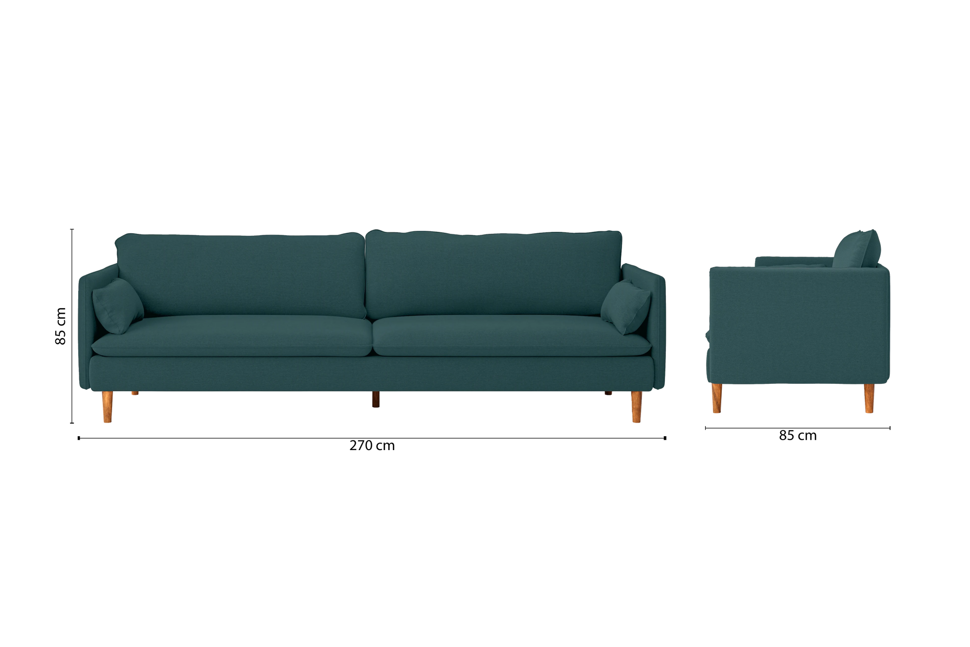 Tirreni 4 Seater Sofa Teal Linen Fabric