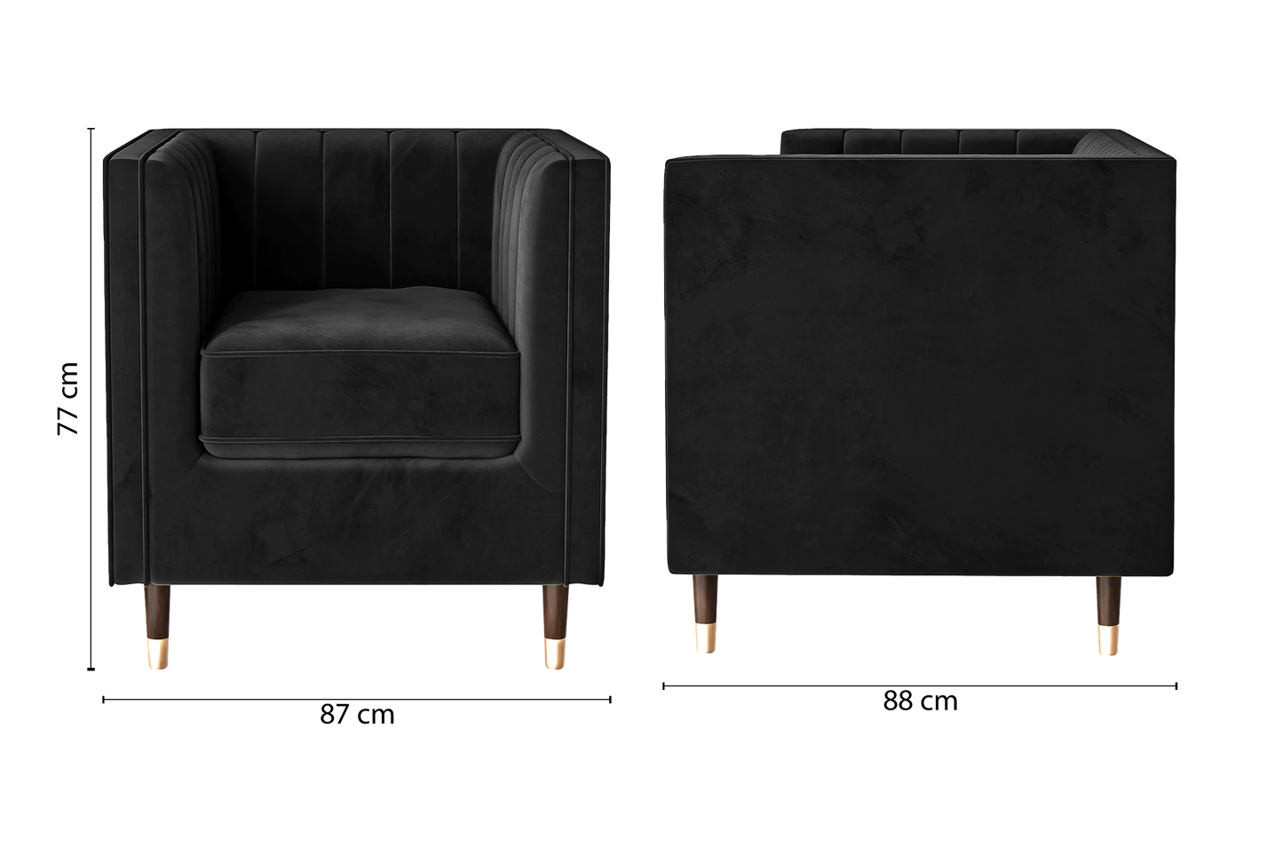 Tivoli Armchair Black Velvet