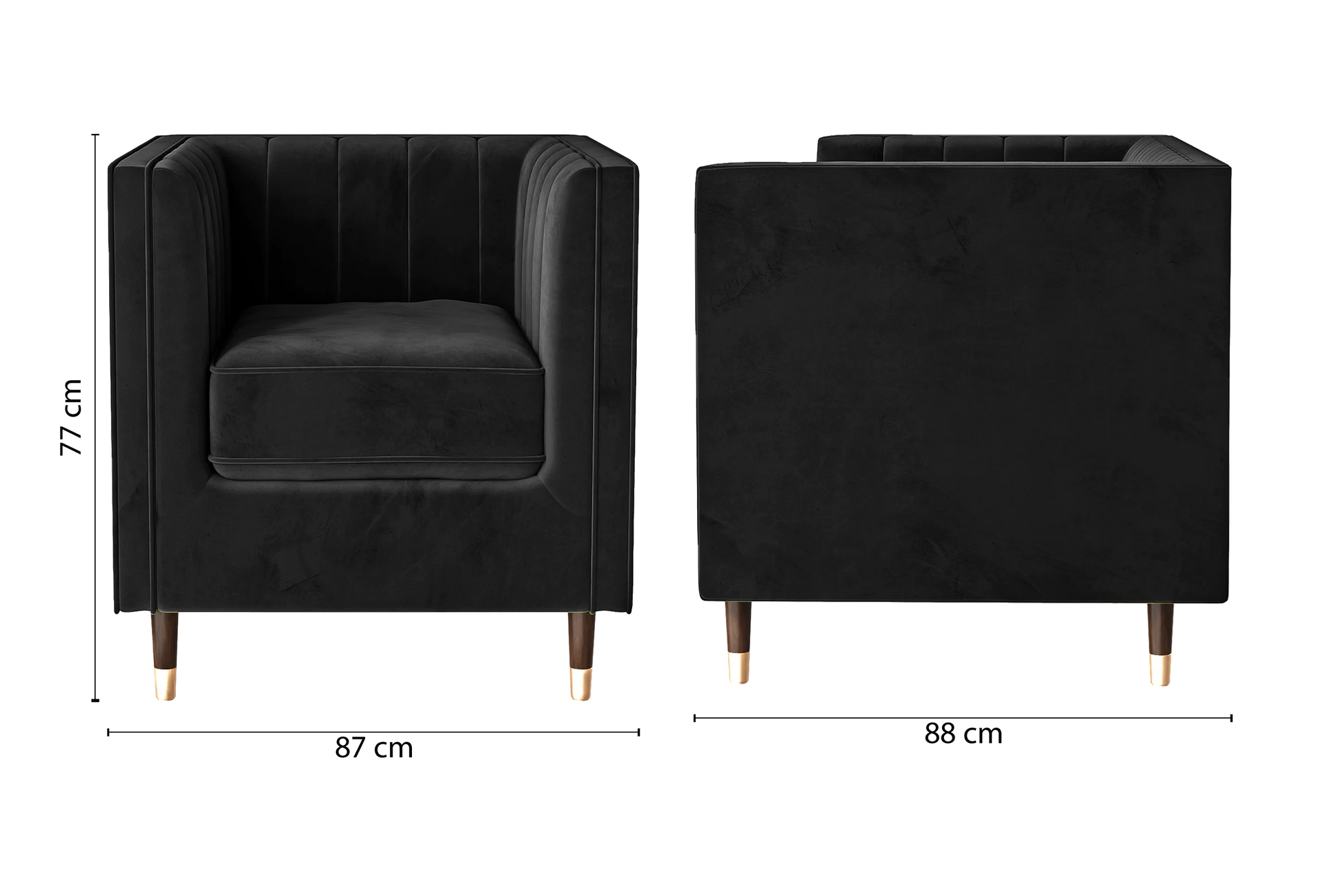 Tivoli Armchair Black Velvet