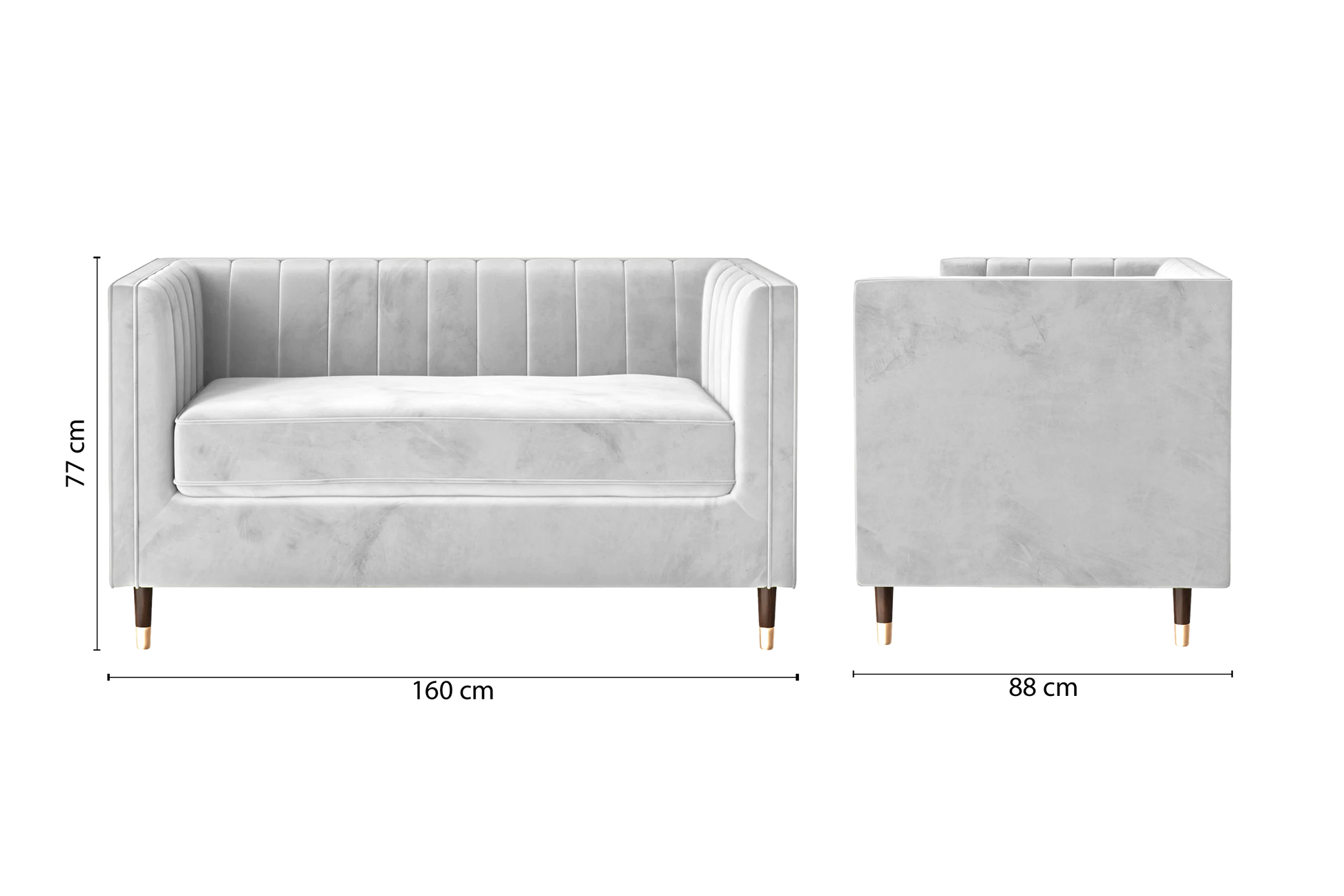 Tivoli 2 Seater Sofa White Velvet